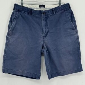 Lands End Men Size 36 Traditional Fit Chino Shorts Navy Blue 100% Cotton